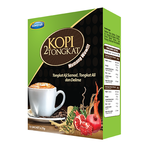 KOPI 2 TONGKAT - KOTAK SACHET (15 X 25G) - Sawanah HQ